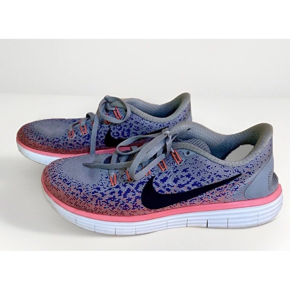 Nike Free RN Distance Low Gray Pink Women's Size 8 827116-004 EUC